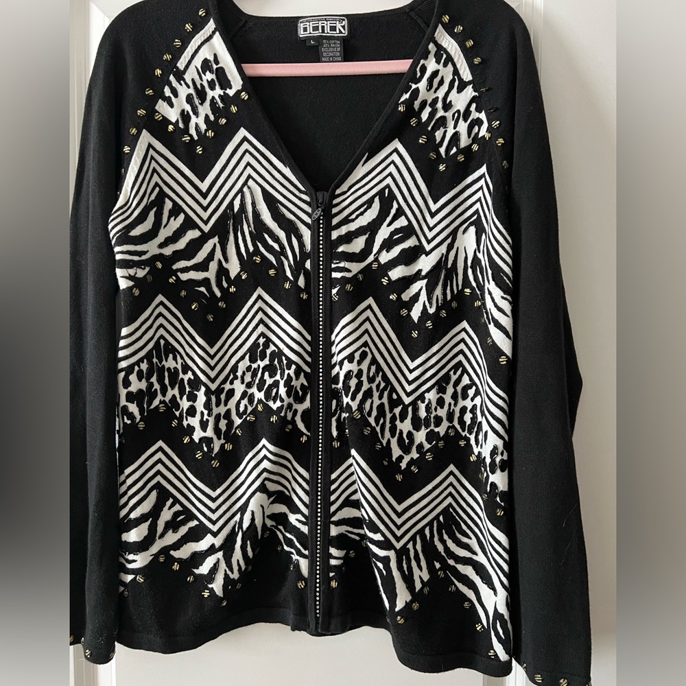 Berek Animal Print Cardigan